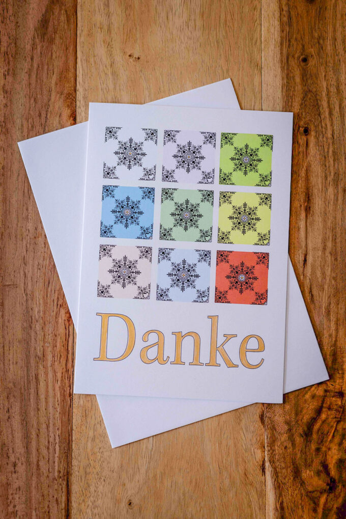 Dankeskarte «Neun Muster»