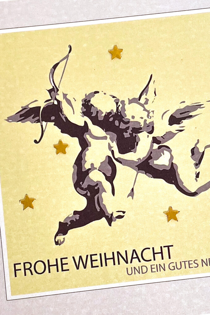 Weihnachtskarte «Engel mit Goldsternen» – Bild 2