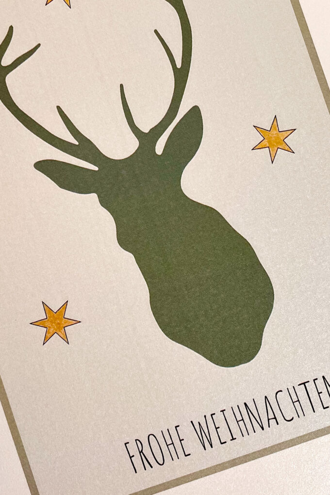 Weihnachtskarte «Rentier mit Sternen» – Bild 2