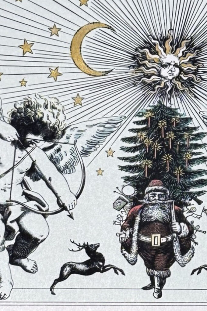 Weihnachtskarte "Weihnachtsmann und die Engel" – Bild 2