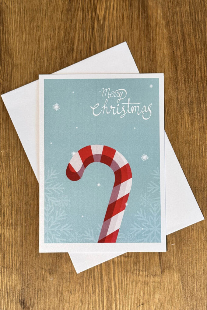 Weihnachtskarte "Zuckerstange"